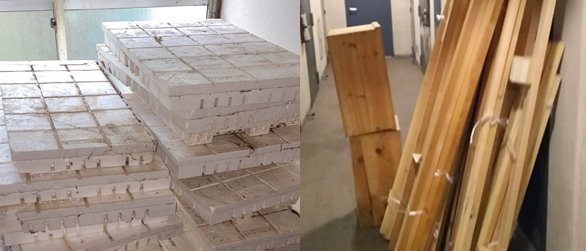 Renovation debris such as wood, boards, and packaging materials