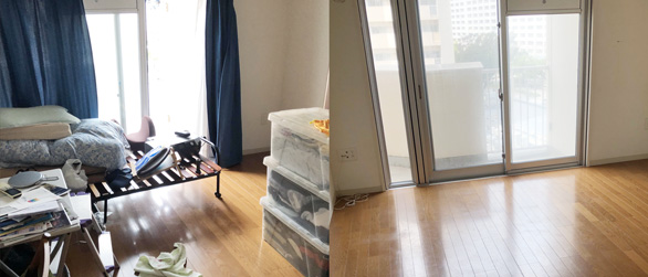 Move-out and vacant room junk removal support for real estate properties