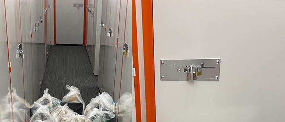 Boxes, furniture, and bulky items removed from a storage unit