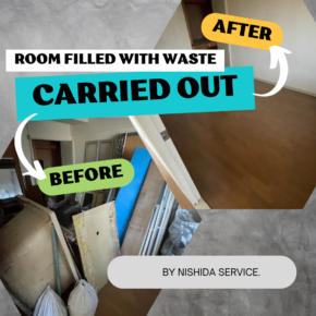 The room is completely filled with large waste items!-Tokyo, Gotanda