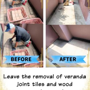 Leave the removal of veranda joint tiles and wood panels to us!
